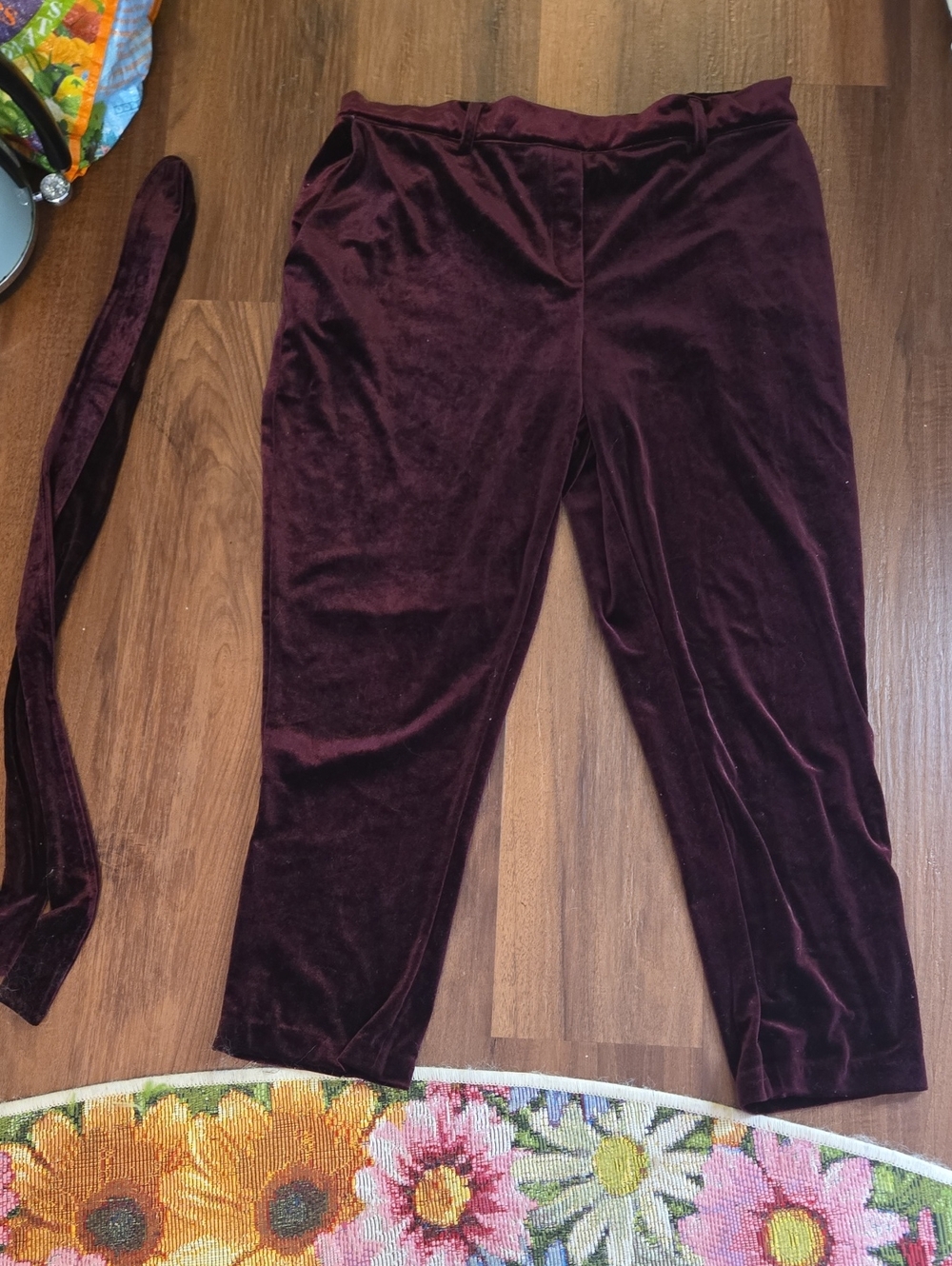 Maroon crimson burgundy velvet pants xl